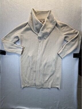 Barefoot Dreams CozyChic Lite Cardigan Sweater XS Beige Open Front Soft Ribbed